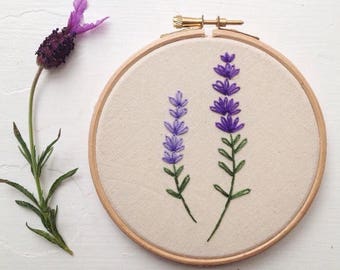 Lavender embroidery hoop art