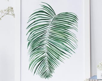Botanical Fern leaf print, Fern print, Fern leaves printable, Plant print wall art printable, Leaf wall art botanical poster nature print.