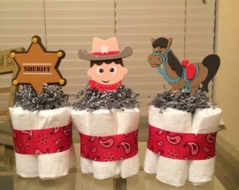 There's a new sheriff in town mini diaper cakes