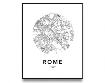 Rome Map Poster, Map Of Rome Poster, Rome Map, Rome City Map, Rome Print, Map Wall Art Poster, Map Print, Printable Art, Art Print