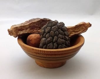 Small handmade salvaged wooden bowl