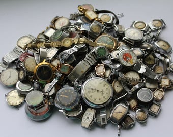 Set of 109 Soviet watches, Soviet watch, ladies watch, Mechanical mens watch, Soviet stopwatch, Vintage womens watch, decor, watchmaker