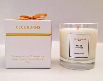 Rose Bougie parfumée en cire de soja 210g