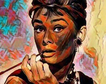 Aluminium metal wall art "Audrey Hepburn"