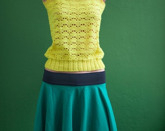 Knit mesh sleeveless yellow T36 (en) XS - vintage