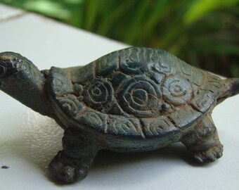 Vintage antique old brass turtle