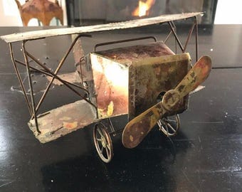 Vintage Copper Metal Airplane Music Box