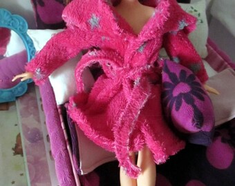 Dressing gown, bathrobe, dress for Barbie with belt