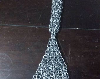 Aluminum chainmaille flogger with clip