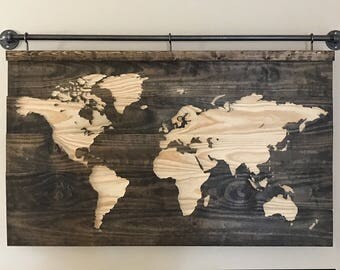 World Map Wood Wall Art wood world map | etsy World Map Wood Wall Art wood world map | etsy