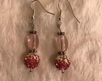 Pink champagne earrings