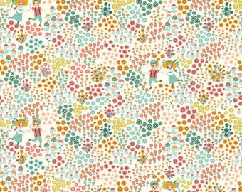 SALE: Organic fabric, Knit Birch Organic Fabric, Hidden Garden fabric, Meadow frolic, Floral fabric, garden fabric, knit fabric