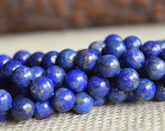 8mm Natural Color Lapis Lazuli Gemstone (NOT DYED), Round 8mm Loose Beads 15.5 inch Full Strand, Lapis Lazuli Gemstone, Genuine Lapis Lazuli