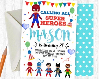 Super Heroes Birthday Invitation, Super Heroes Invitation, Super Heroes Invite, birthday invite, Birthday Party, Printable Invitation