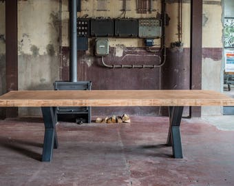 Live Edge Solid Sapupira Wood Slab Wooden Dining Table Stainless Steel Frame