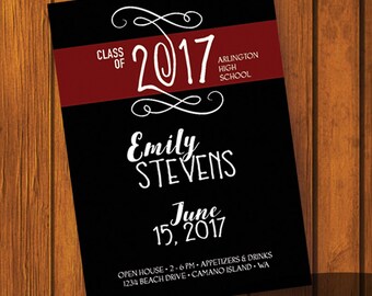 Graduation Announcement / Graduation / College / Announcement / High School / High School Graduation / Text Announcement / Typography