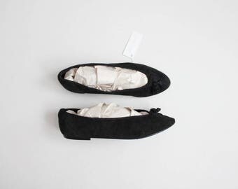 tassel flats | black suede ballet flats | size 7.5 ballet flats