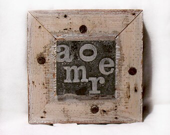 Amore - Heart Art - Valentine - Mixed Media Wood Collage - Celebratory - Love Keepsake - Minimalist - One of a Kind - Love Note - Wall Art