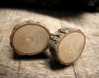 Pine Rustic Twig Wooden Cuff Links by Tanja Sova