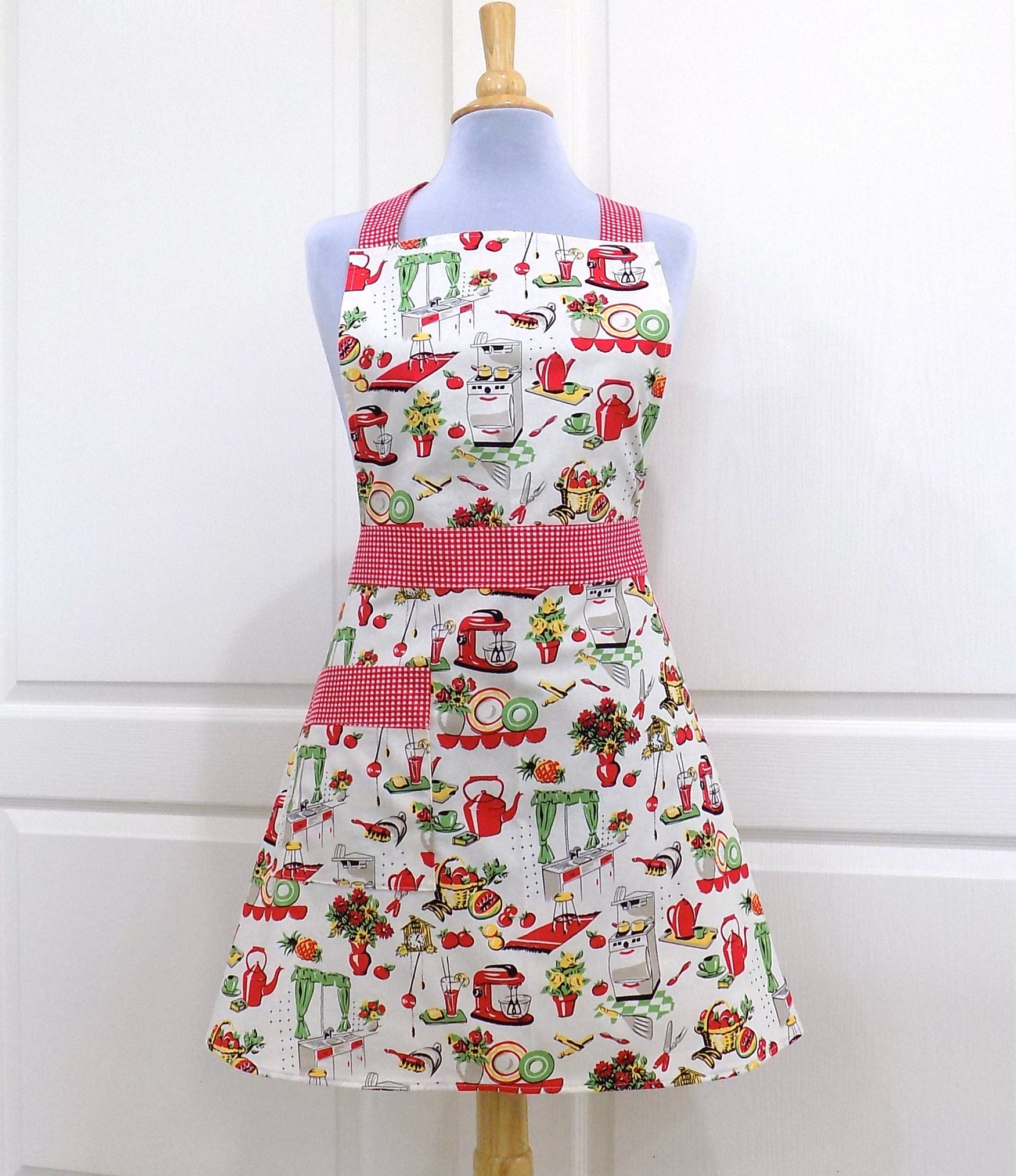 Vintage Chic Womens Full Apron 50's Kitchen Aprons with