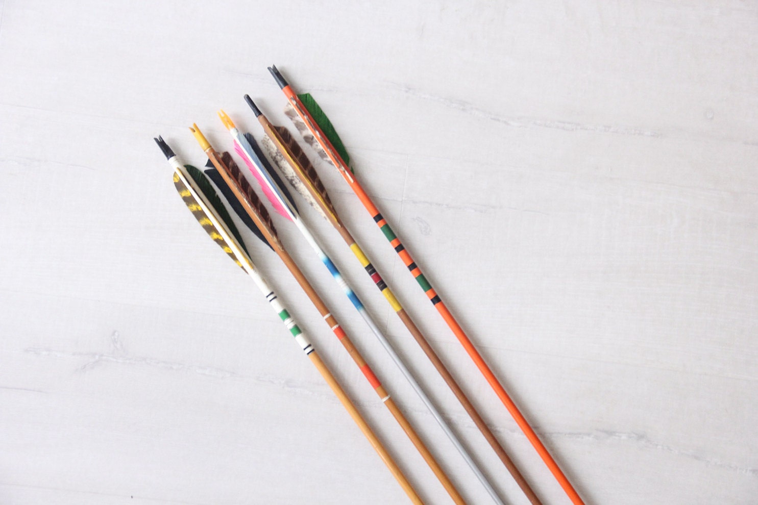 Collection of Vintage Archery Arrows Set of 5 by GallivantingGirls