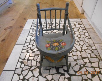 Vintage Wooden Doll Hi Chair very old looking