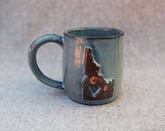 Idaho Ceramic Mug in Stoneware with Blue Speckle Glaze