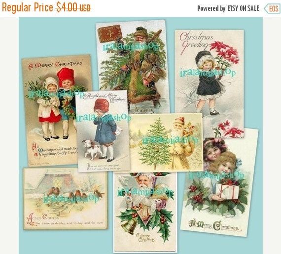 SALE MERRY Collage Digital Images printable download file