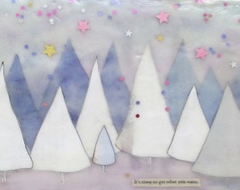 Trish McFerran Snowy Tree Encaustic Art Ornament main image 0