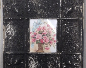 TIN CEILING Black Picture Frame 8x10 Shabby Recycled chic 545-16