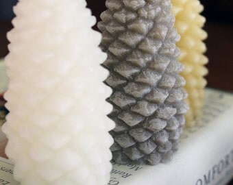Beeswax Pinecone Candle Set of 3 | organic beeswax | organic real bayberry candle | beeswax candle | fall candles | natural | waldorf |