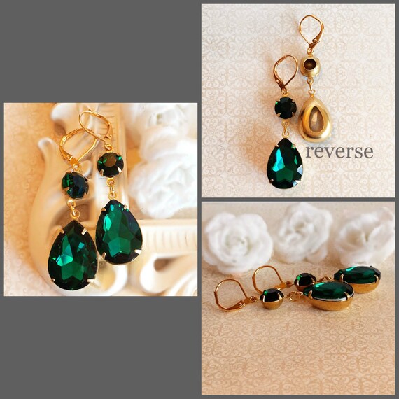 Emerald Earrings Green Formal Event Bridesmaid Gift