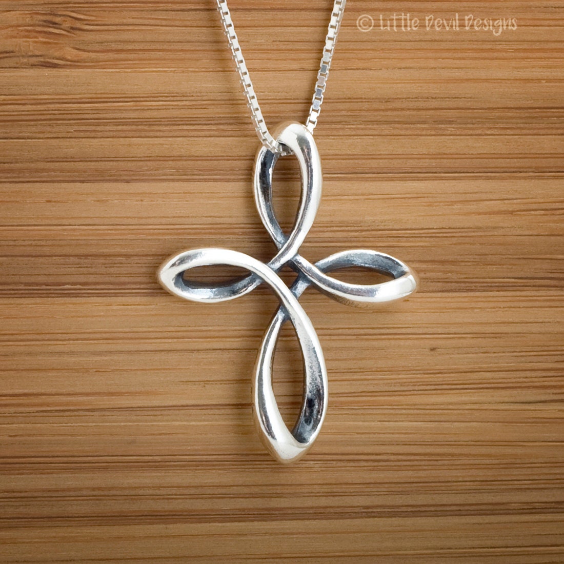 Celtic Infinity Cross Knot STERLING SILVER by LittleDevilDesigns