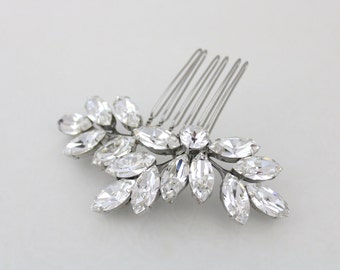 Crystal Bridal hair comb, Leaf hair comb, Rhinestone hair comb, Wedding hair clip, Wedding hair accessories, Swarovski crystal headpiece