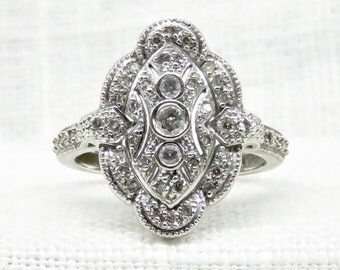 art deco diamond engagement ring in 14k gold 50 carats vintage natural diamond ring - Wedding Rings Vintage art deco diamond engagement ring in 14k gold 50 carats vintage natural diamond ring - Wedding Rings Vintage