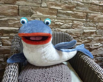 Whale - big plush moving mouth hand puppet