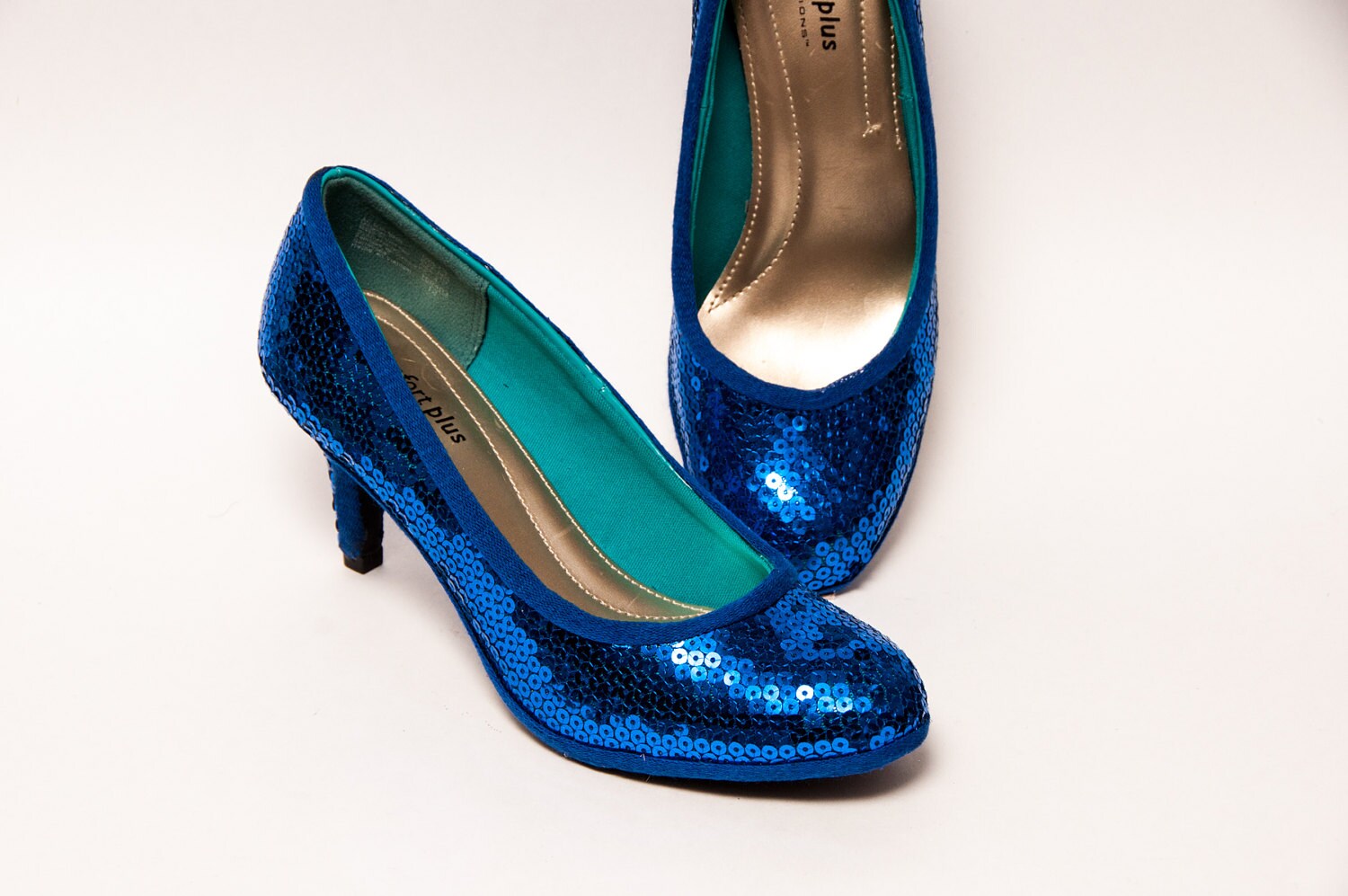 sequin blue heels