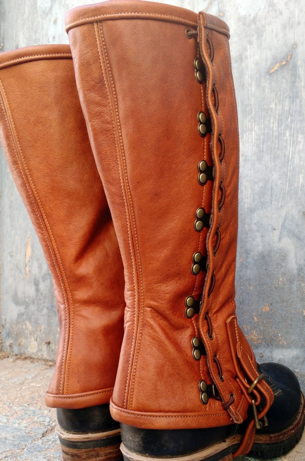 boot gaiters leather