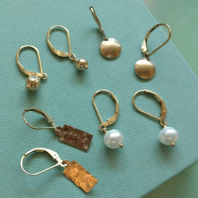 Leverback Earrings Small Dangle Drop Everyday by RemyandMeJewelry