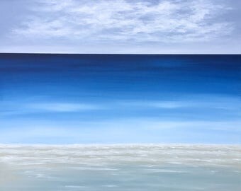 Seascape Beach Painting Modern Ocean Painting Contemporary Beach Art Abstract Blue Tropical Caribbean Modern Original Seascape