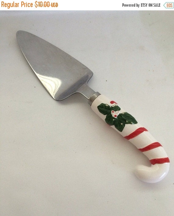 Vintage Candy Cane Cake Knife or Server by ContemporaryVintage