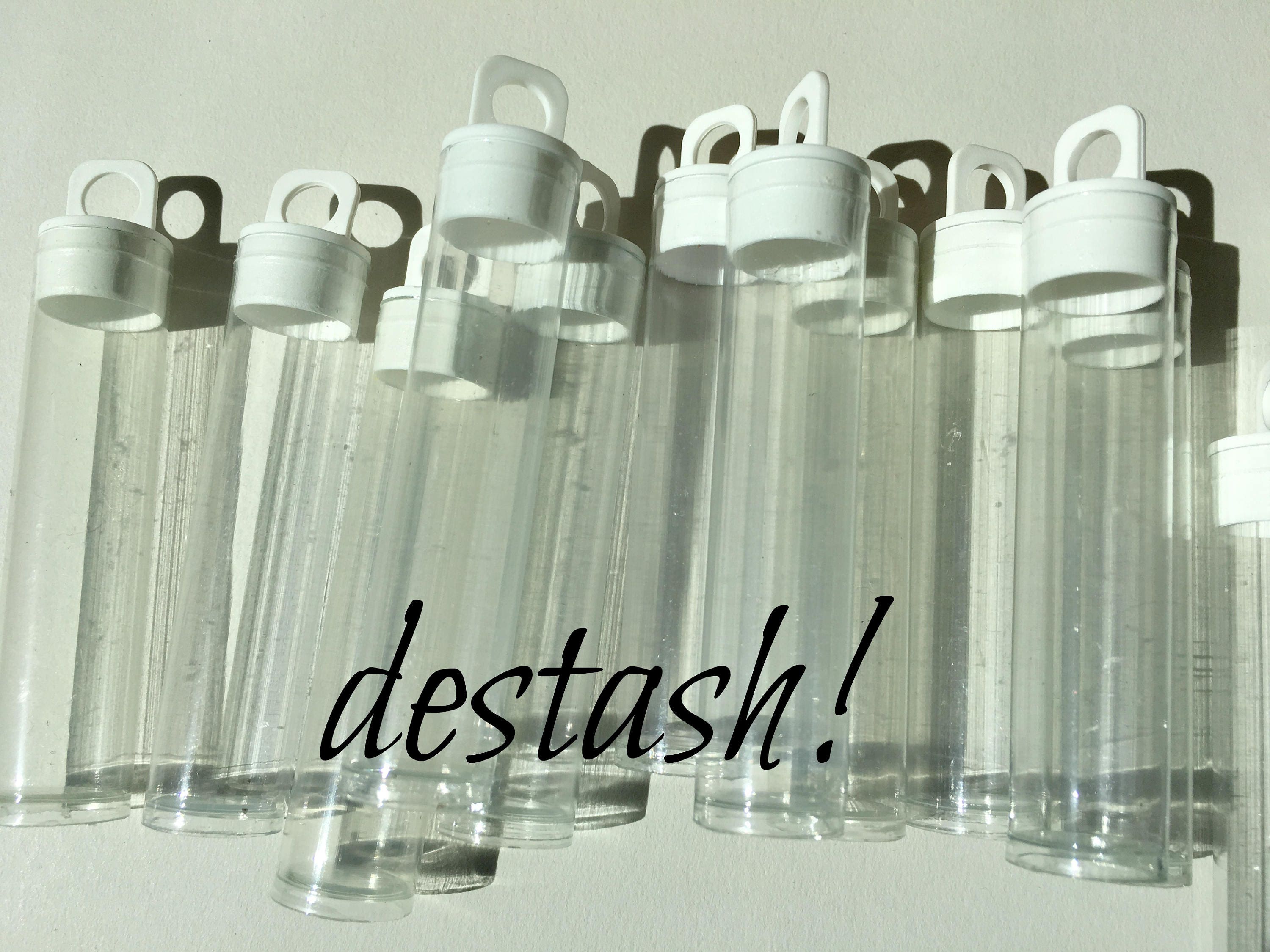Plastic Bead Vials (50) . DESTASH Bead Storage Clear Tubes 21/4" x 9/