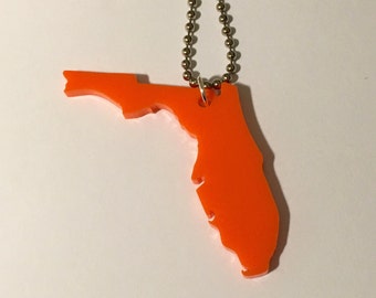 State Necklace - Florida Necklace - Orange Acrylic