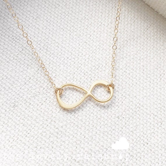 SALE Infinity Necklace in Gold Infinity Pendant Charm