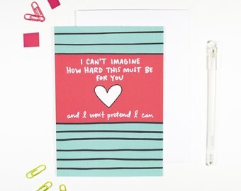 This Must Be Hard Card Mental Health Illness Recovery Support Card
