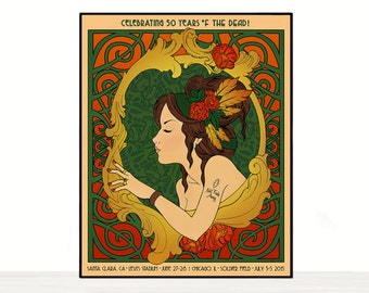 Grateful Dead Poster - 50th Anniversary - Santa Clara, CA & Chicago 2015