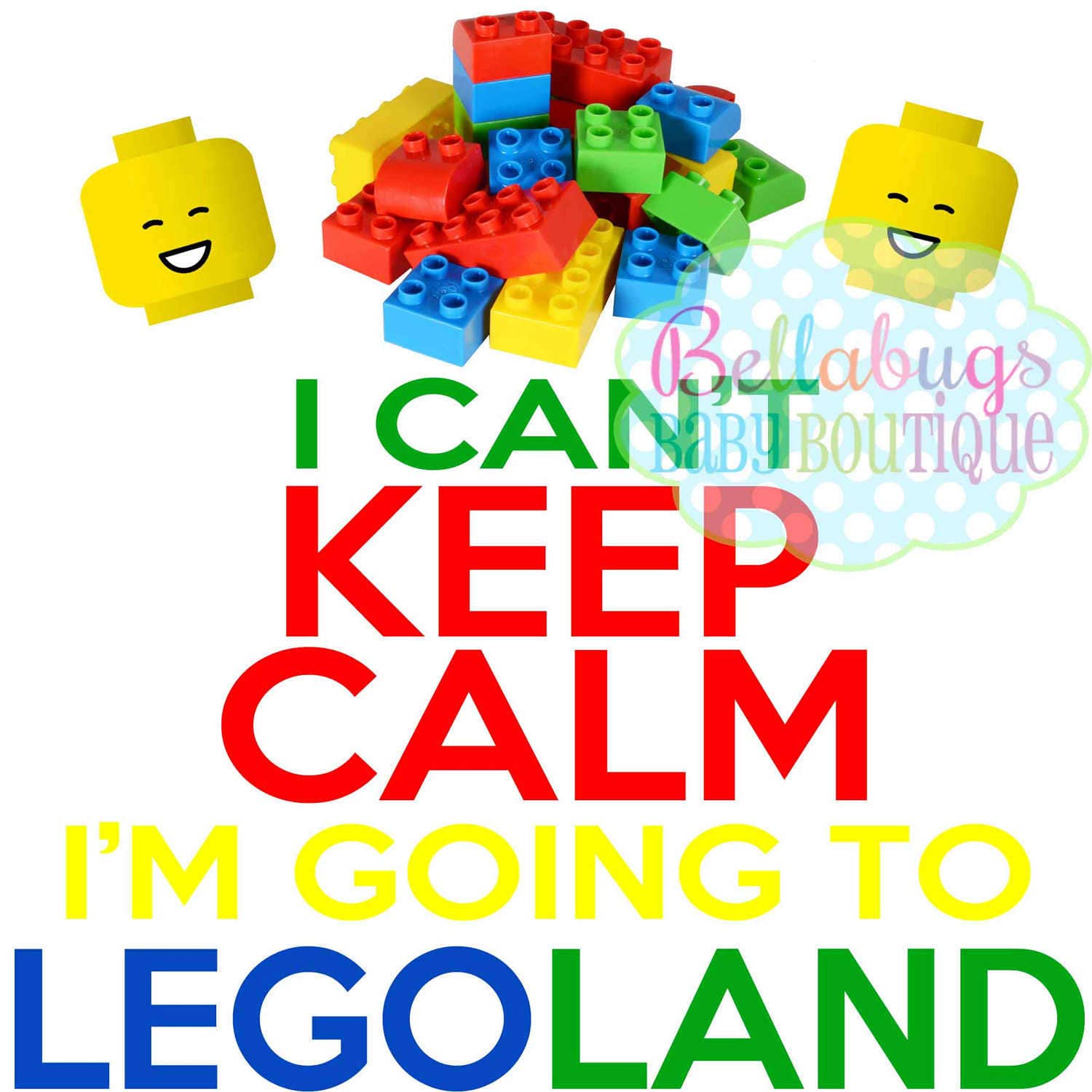 I can't keep calm I'm going to Legoland IRON ON