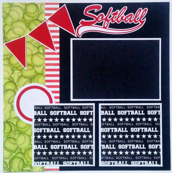 Softball scrapbook page Scrapbook page for softball