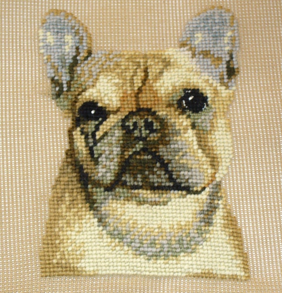 French Bulldog Needlepoint Kit Presewn Frenchie Needlepoint