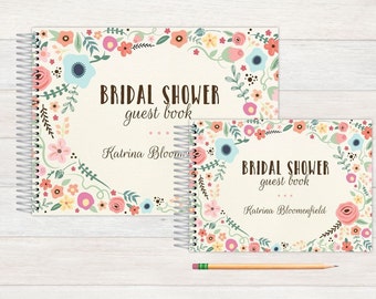 Bridal Shower Guest Book, Bridal Shower Guestbook, Bridal, Custom GuestBook, Personalized GuestBook, Bridal Shower Registry Book, garden